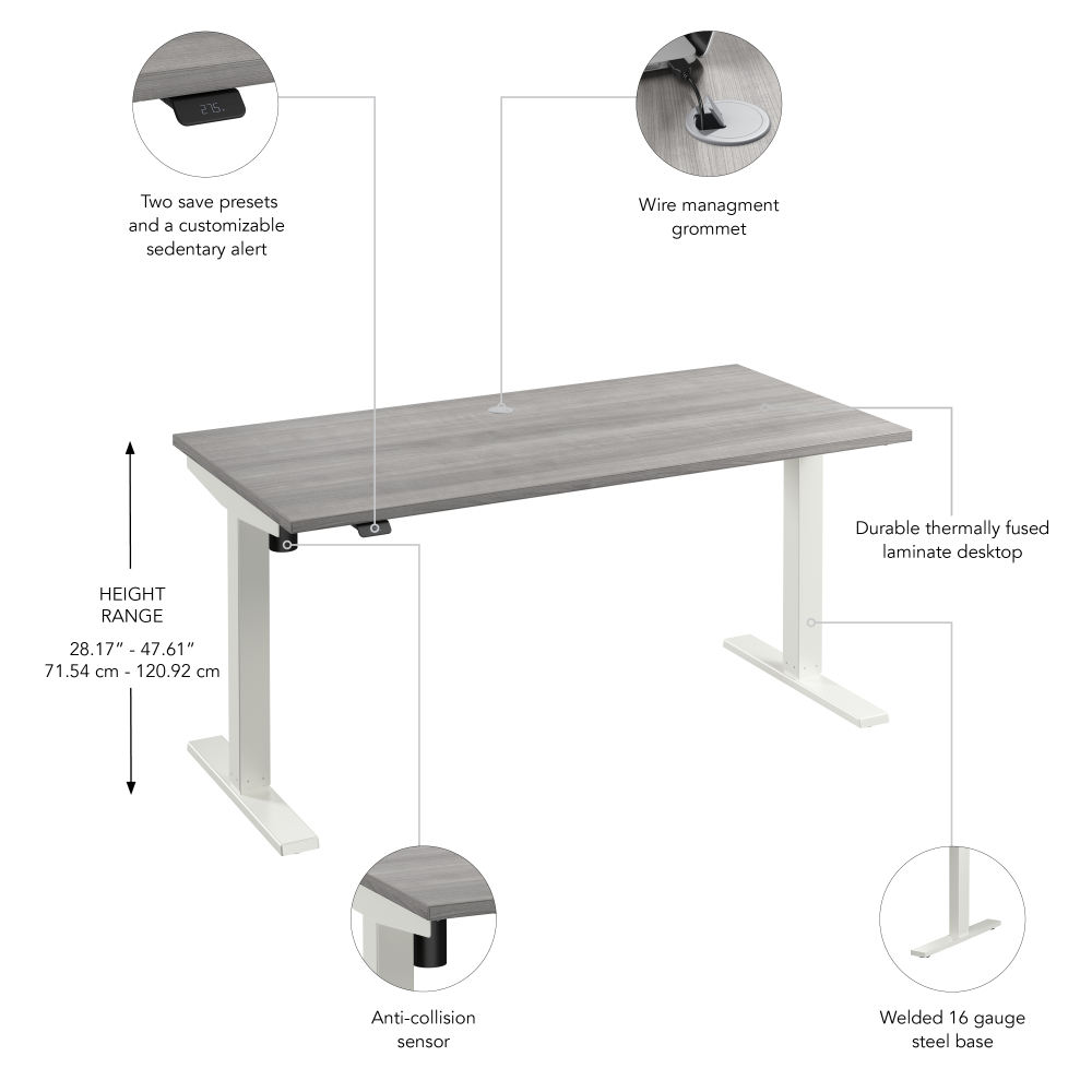 Move 40 Series 60W x 30D Electric Height Adjustable Standing Desk