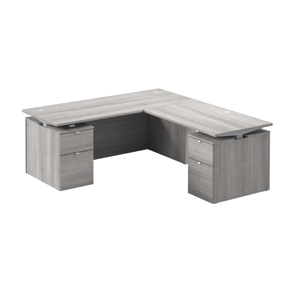 Stratus 72W x 78D Height Adjustable L Shaped Standing Desk with Drawers