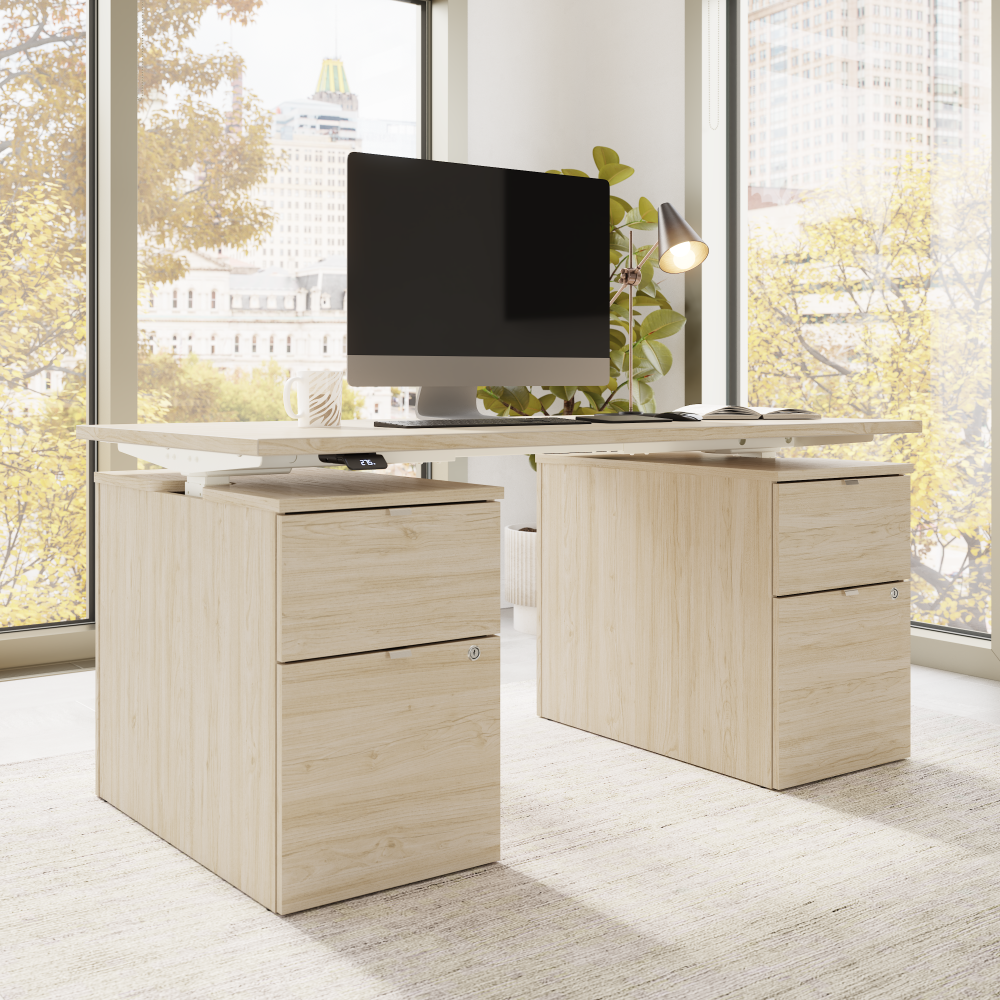 Stratus 60W x 30D Electric Height Adjustable Standing Desk with Drawers